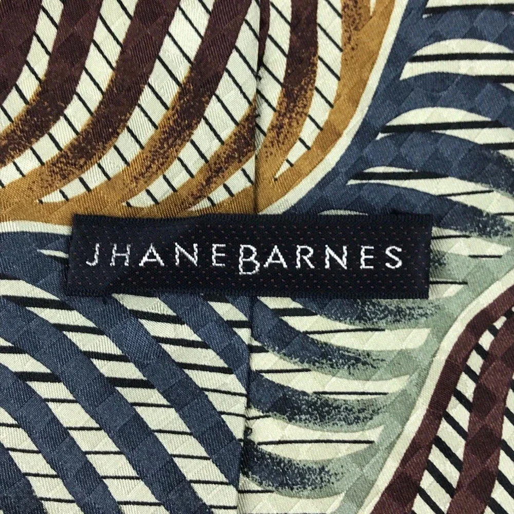 Jhane Barnes Silk Tie Men's Multicolor Designer Necktie Abstract Striped - Japan